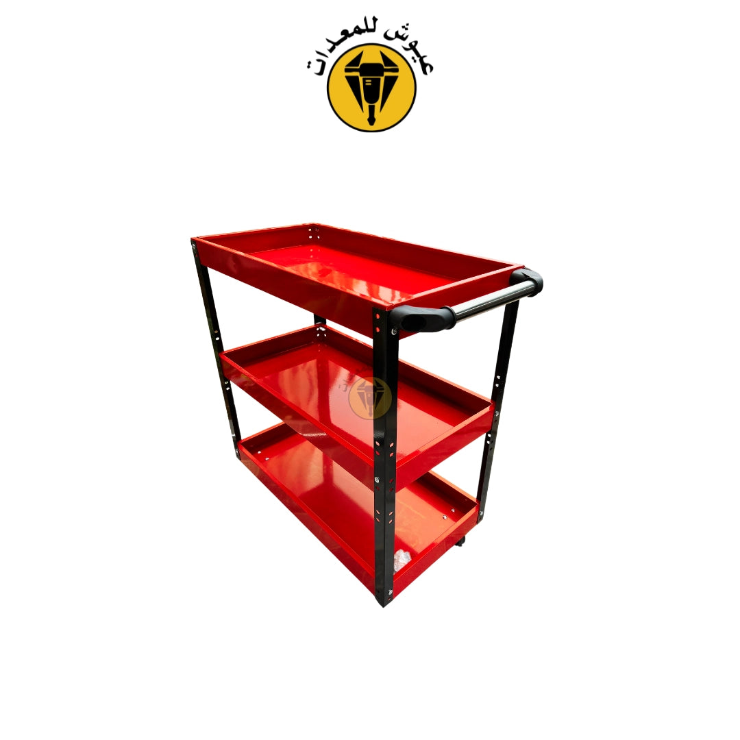 Chariot à Outils Rouge en Métal 3 étages