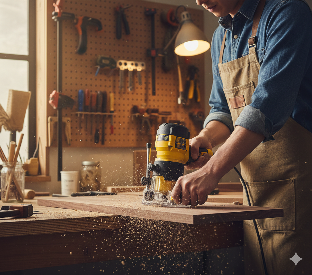 DÉFONCEUSE À BOIS ÉLECTRIQUE FILAIRE 220 V 600 W 6,35 MM POUR BOIS