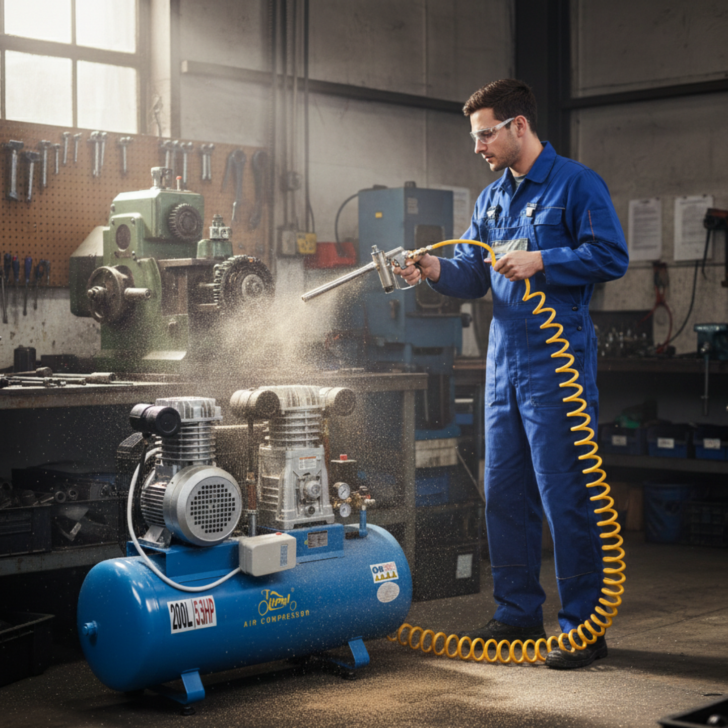 COMPRESSEUR DAIRE 200L 380V 5,5HP COURROIE