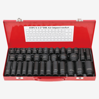 SERIE CLE DOUILLES NOIR 35PCS 1/2