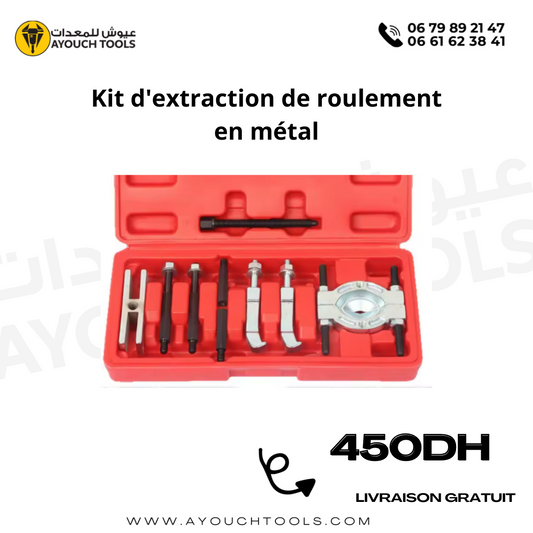 Kits d'extraction roulement en métal 9 Pcs