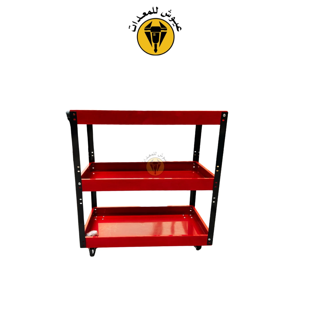 Chariot à Outils Rouge en Métal 3 étages