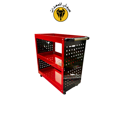 Chariot à roulettes mécanique 3 étages avec rangement outils