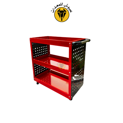 Chariot à roulettes mécanique 3 étages avec rangement outils