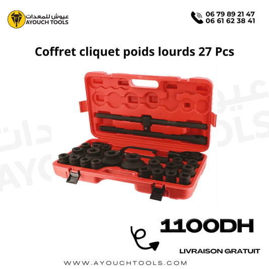 Coffret cliquet poids lourds 27Pcs