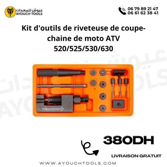 Kits d'outils de riveteuse de coupe-chaine de moto ATV