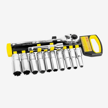 Coffret Clé à Cliquet BOSI 1/2" avec Douilles Longues CR-V – Jeu de 12 Pièces Professionnel