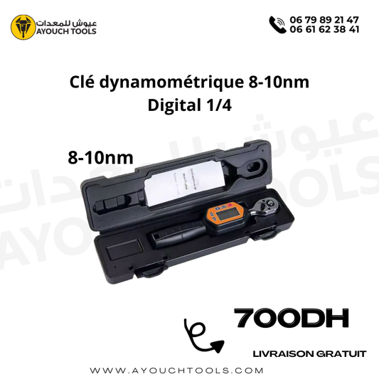Clé dynamométrique 8-10nm Digital 1/4