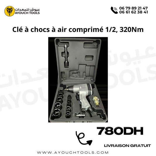 Clé à chocs à air comprimé 1/2" 320NM