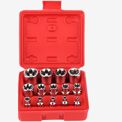 Jeu de douilles Torx E – 14 pièces (E4 à E24) – 1/4, 3/8, 1/2 YZ4119