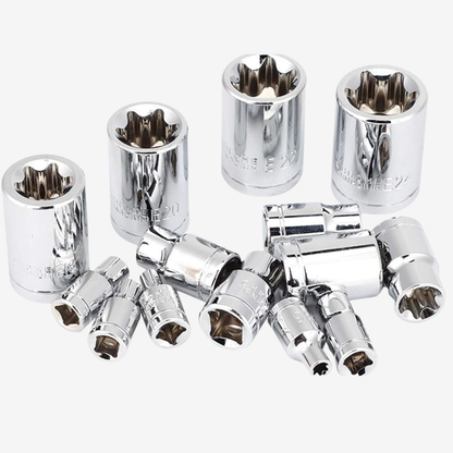 Jeu de douilles Torx E – 14 pièces (E4 à E24) – 1/4, 3/8, 1/2 YZ4119