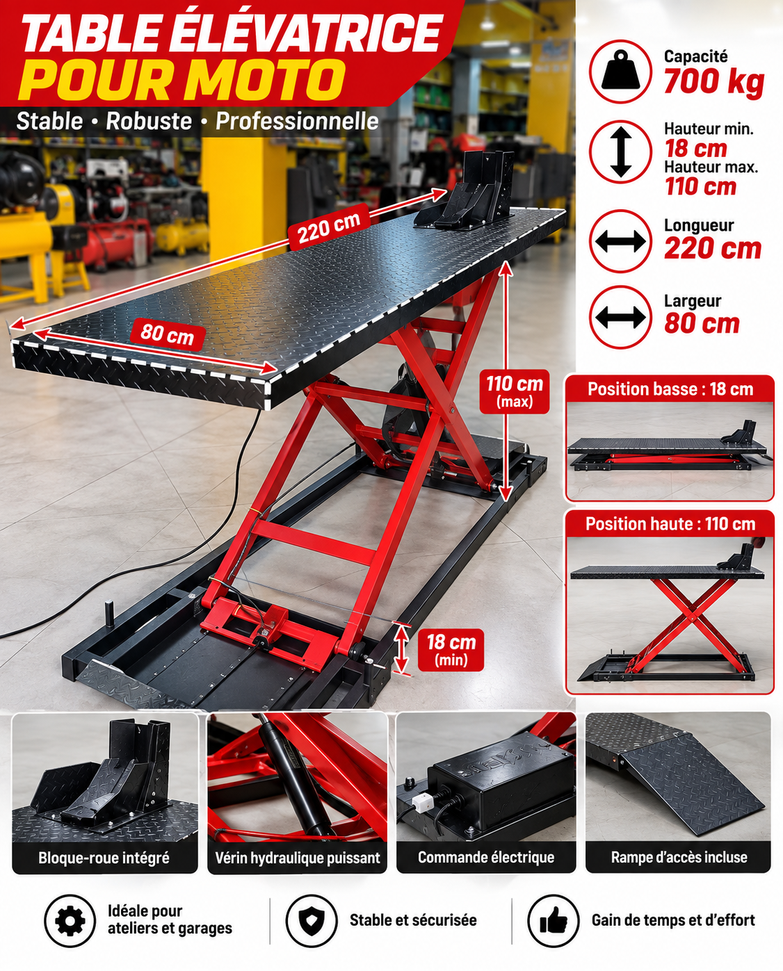 Table élévatrice moto 220v Lp2817