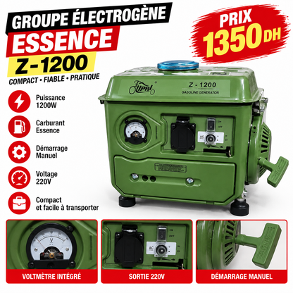 Groupe électrogène essence Z-1200 – 2.0 HP LP-2033