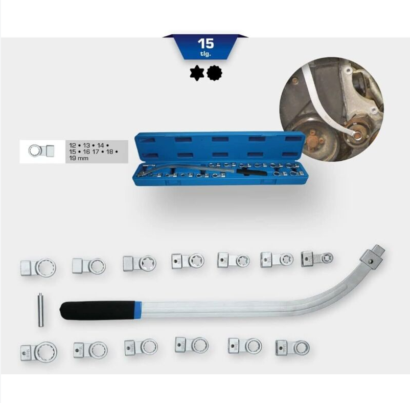 Ensemble de 15Pcs de clé à molette pour courroie de moteur de voiture