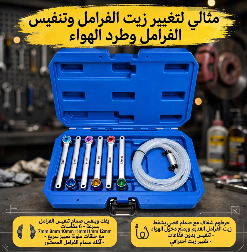 Kit de Clés à Cliquet avec Raccord et Tuyau Flexible en Coffret – Réf. YZ-3309