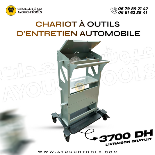 Chariot à outils pour diagnostic automobile sur roues