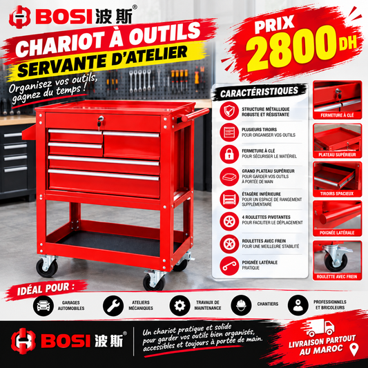 SERVANTE WIGGLE VIDE ROUGE 5 TIROIR WJS-C0501