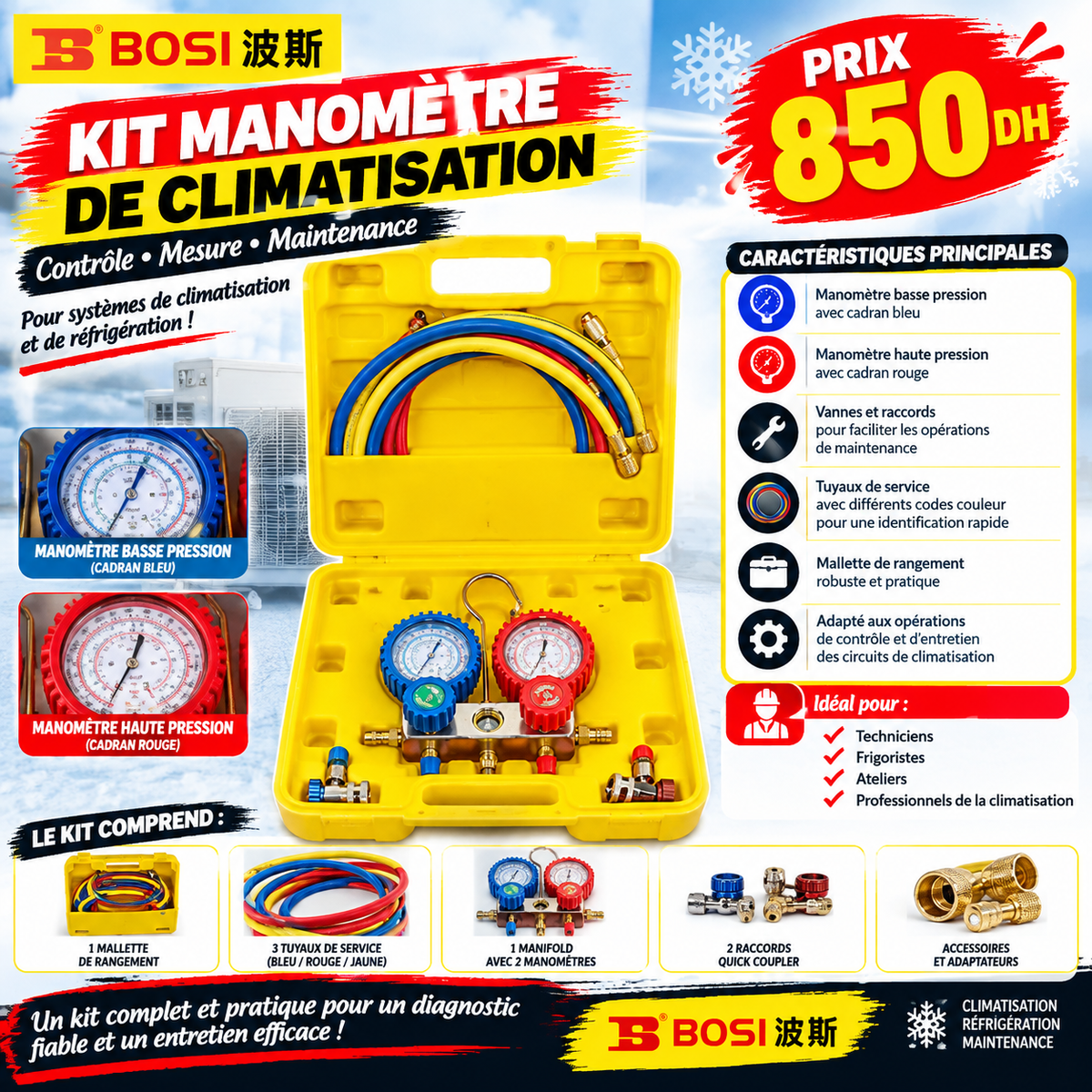 OUTIL POUR ENTRETIEN DES SYSTEMES DE CLIMATISATION BS521415