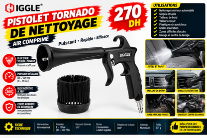 YB-024-10 PISTOLET TORNADO DE NETTOYAGE À AIR COMPRIMÉ 8-12 BAR