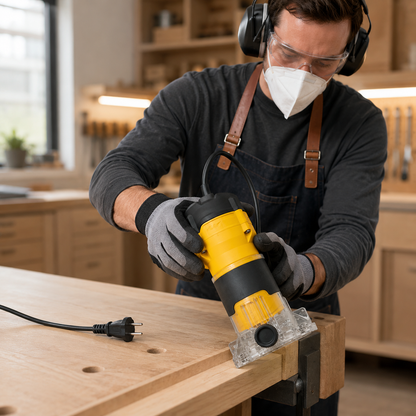 DÉFONCEUSE À BOIS ÉLECTRIQUE FILAIRE 220 V 600 W  6,35 MM POUR BOIS
