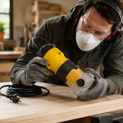 DÉFONCEUSE À BOIS ÉLECTRIQUE FILAIRE 220 V 600 W  6,35 MM POUR BOIS