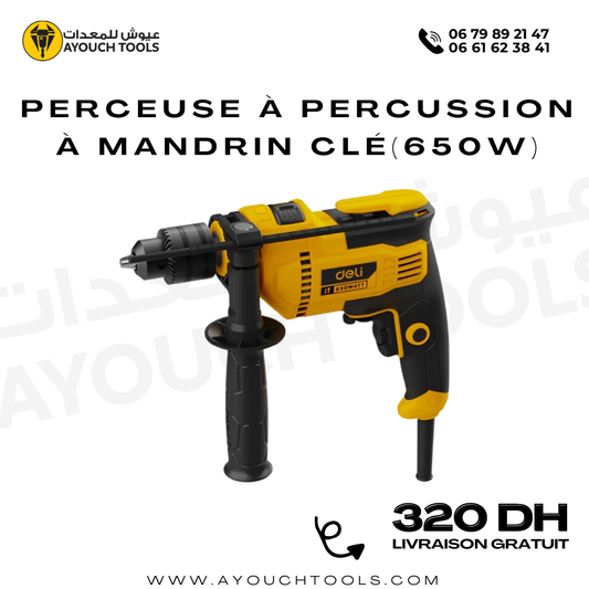 Perceuse à percussion à mandrin clé(650W)