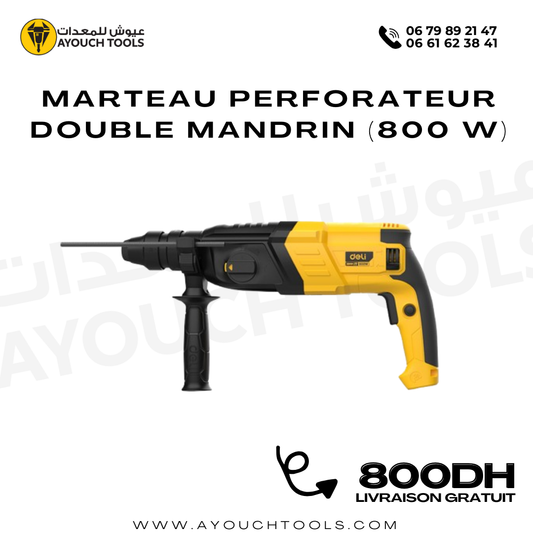 Marteau perforateur double mandrin (800 W)
