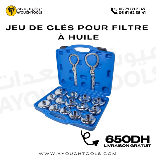 Jeu de clés pour filtre à huile de type épaississant 16 PCS