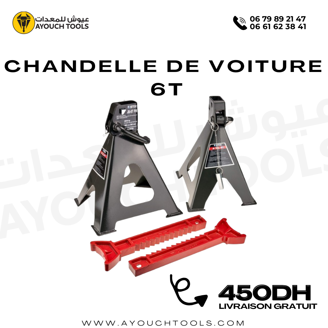 Chandelle de voiture 6 Tonnes / 1 Paire (2 Pièces)