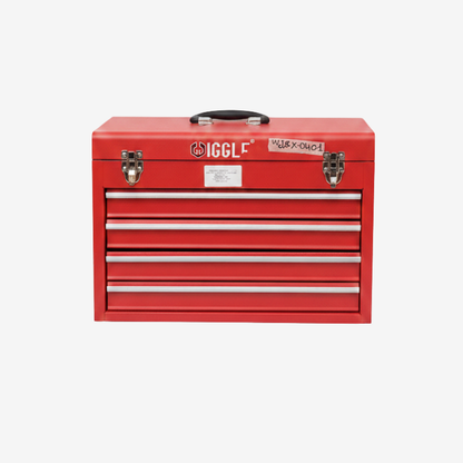 Coffre à Outils Métallique 4 Tiroirs – Portable en Acier Rouge 20,3"