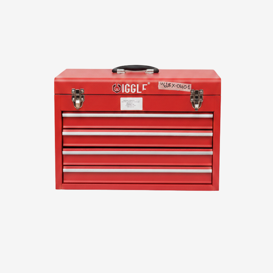 Coffre à Outils Métallique 4 Tiroirs – Portable en Acier Rouge 20,3"