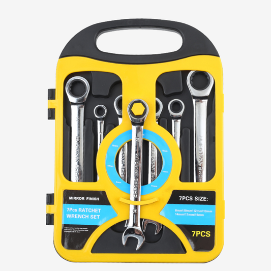 Jeu de Clés à Cliquet Universelles 7 Pièces – Clés à Fourche Ouverte pour Raccords et Tubes