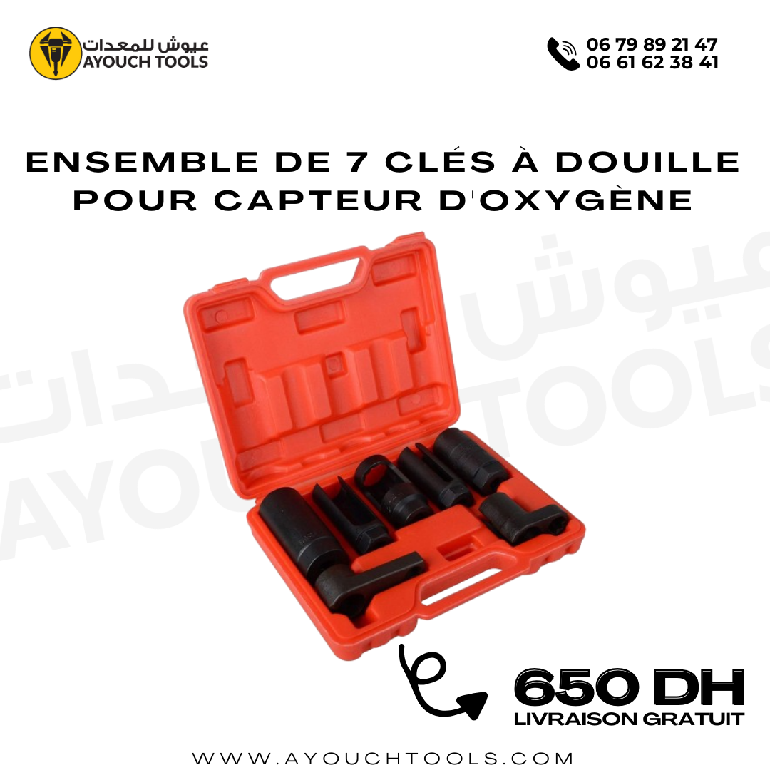 Clés à Douille pour Capteur d'Oxygène - 7 Pièces