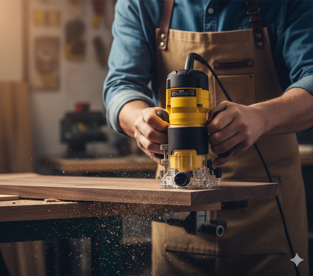 DÉFONCEUSE À BOIS ÉLECTRIQUE FILAIRE 220 V 600 W  6,35 MM POUR BOIS