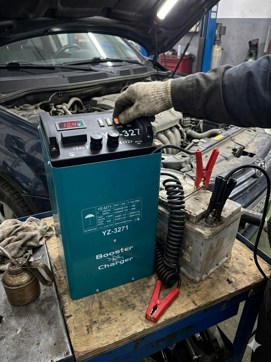 YZ-3271 CHARGEUR DÉMARREUR DE BATTERIE 12V/24V