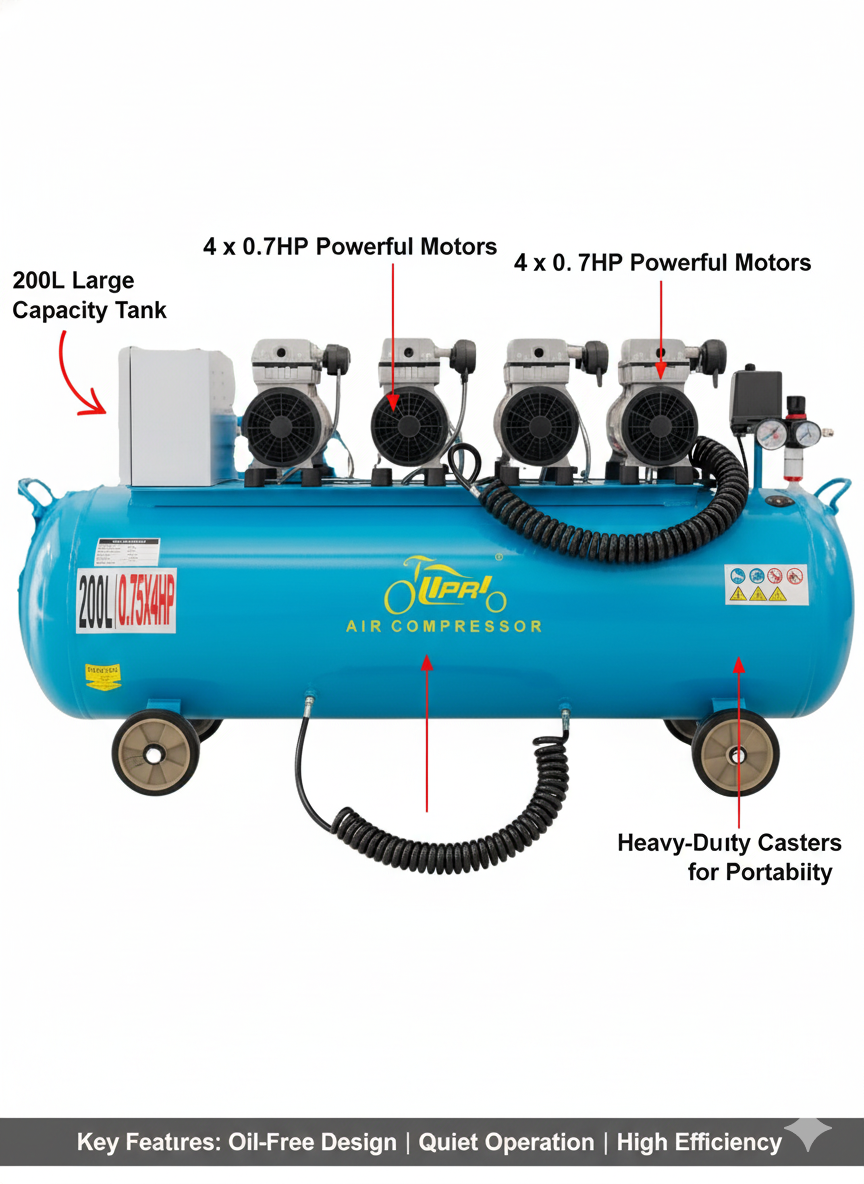 compresseur 200L silencieux 220V