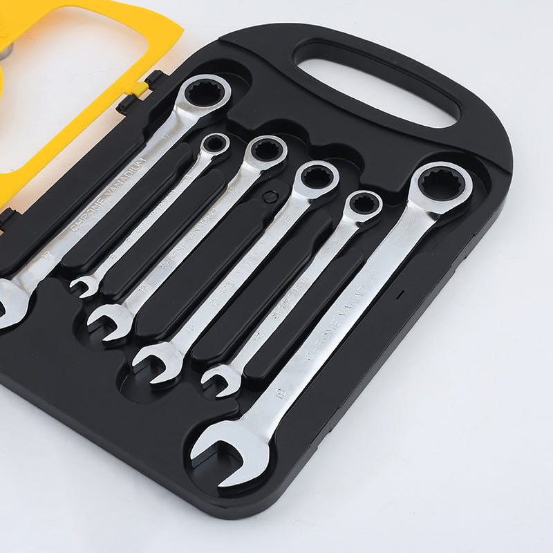 Jeu de Clés à Cliquet Universelles 7 Pièces – Clés à Fourche Ouverte pour Raccords et Tubes