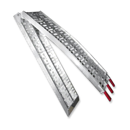 Rampe arquée en aluminium robuste à deux sections pour ATV/UTV – Argent, pliable pour remorque, moto et pickup.