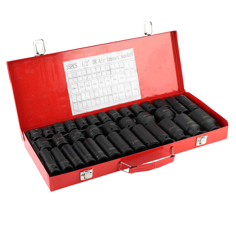 SERIE CLE DOUILLES NOIR 35PCS 1/2