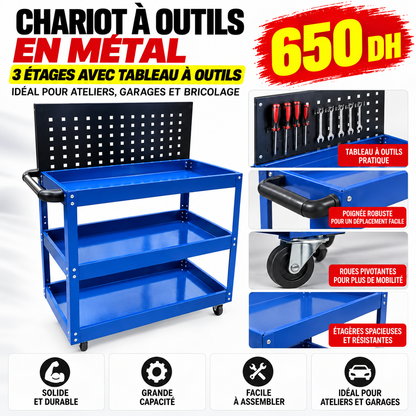 Chariot à outils en métal 3 étages AH003