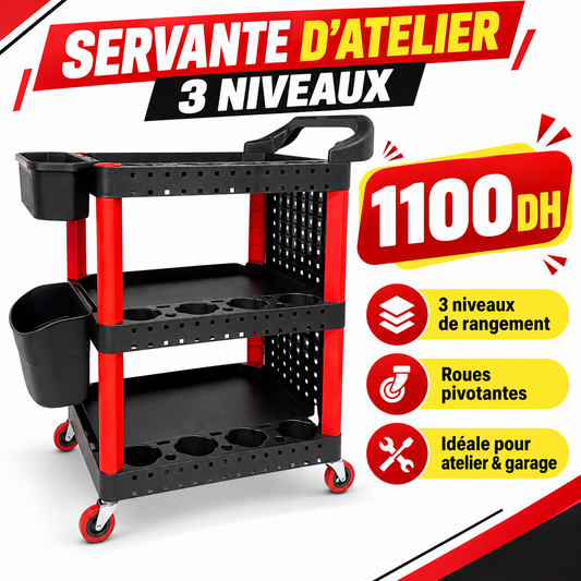 Chariot Plastique Mobile de Detailing Automobile YB023-28