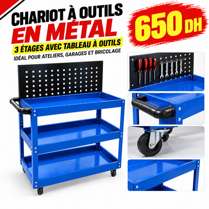 Chariot à outils en métal 3 étages AH003