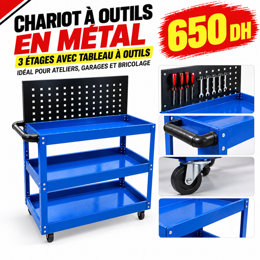 Chariot à outils en métal 3 étages AH003