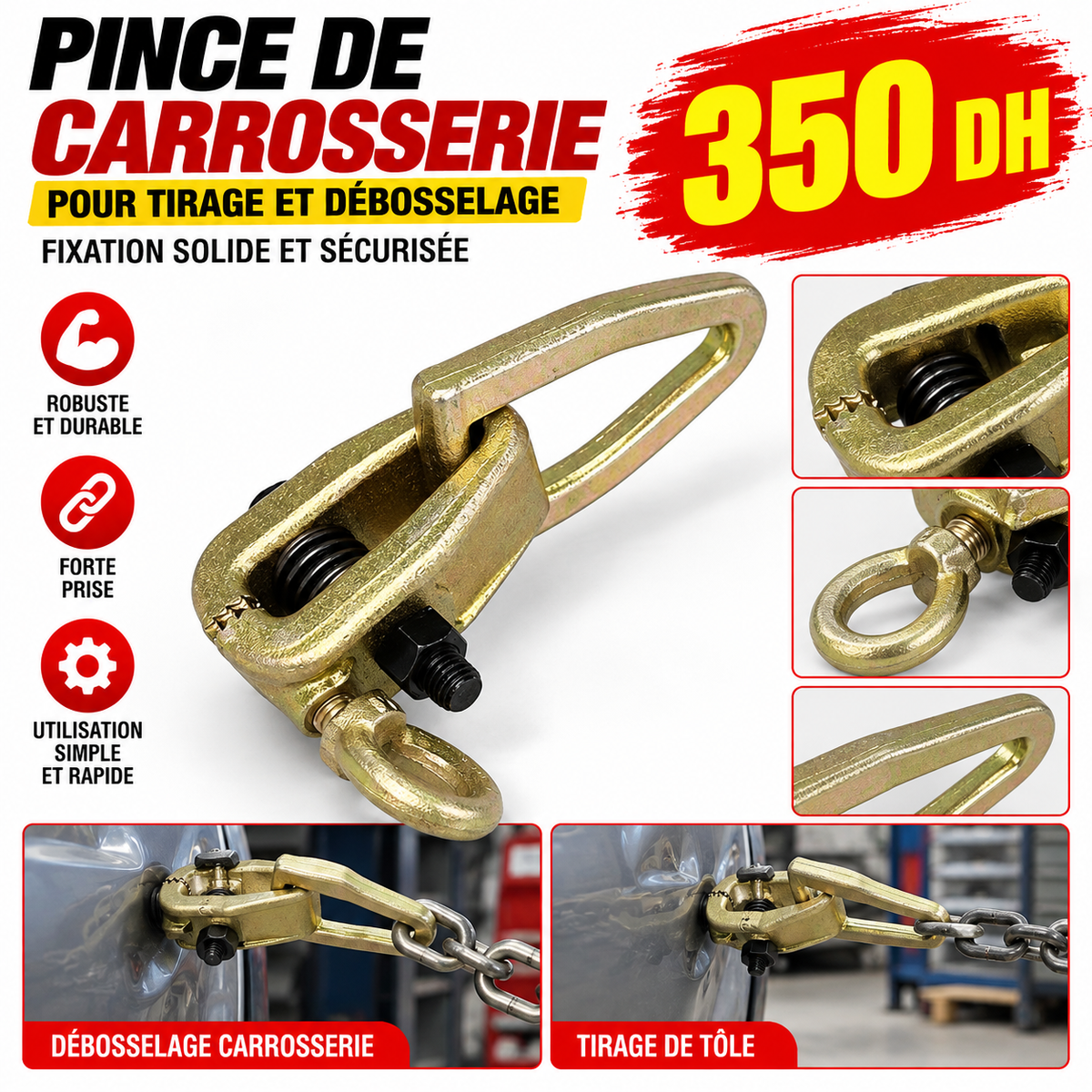 PINCE DE TRACTION AUTO SERRANTE 2 FONCTIONS CARROSSERIE YZ-3348B
