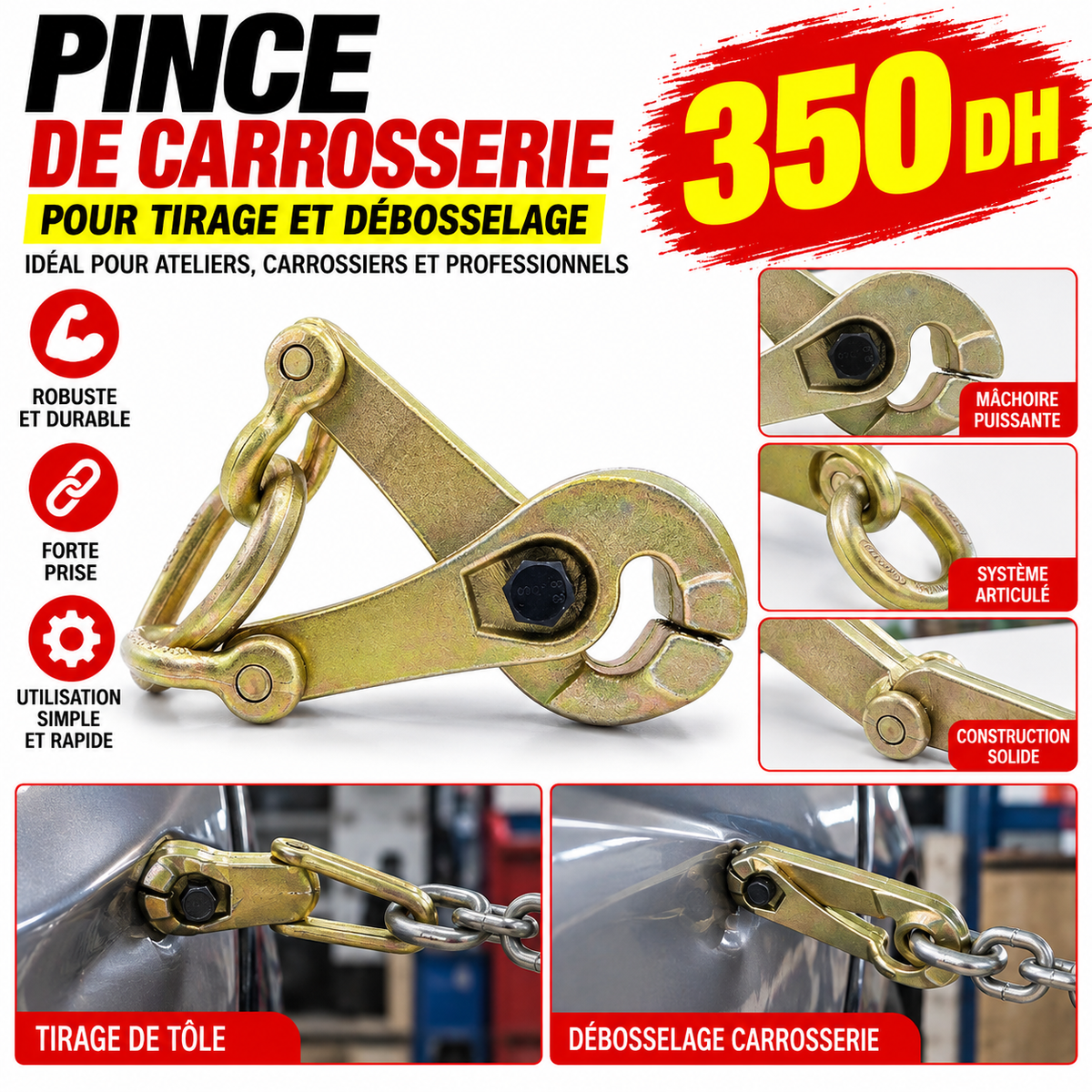 PINCE A CISEAUX DE TRACTION OUTIL CARROSSERIE PROFESSIONNEL YZ-3348A