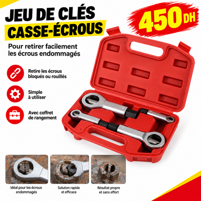 Jeu de Clés Casse-Écrous – Pour Écrous Bloqués et Endommagés YZ-6092