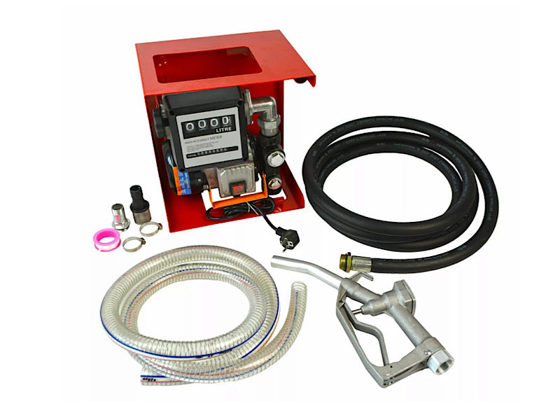 Pompe de Transfert Électrique de Carburant 550W – Kit Diesel / Essence avec Tuyau 13' et Pistolet