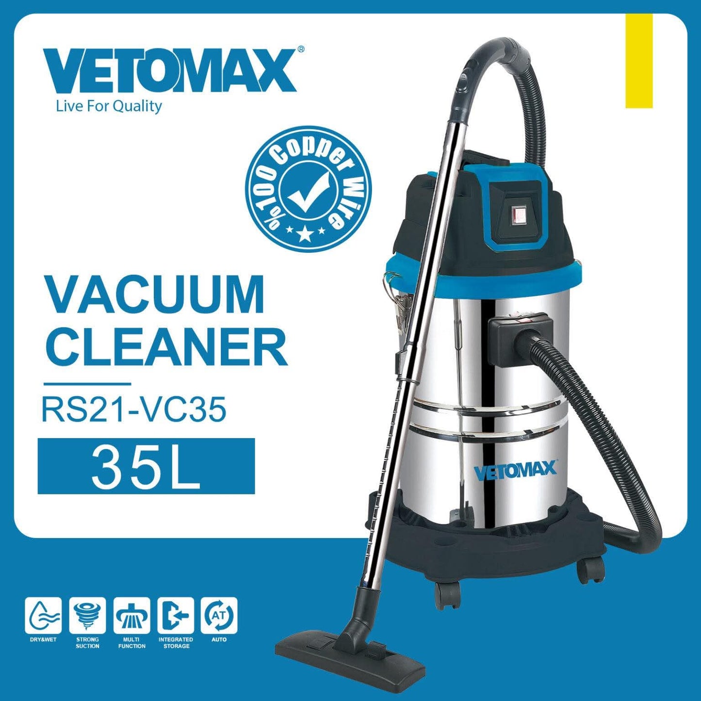 RS21-VC35 – Aspirateur Industriel 35L