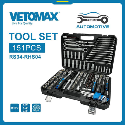 RS34-RHS04 – Coffret d’Outils 151 Pièces (1/2" – 1/4" – 3/8")