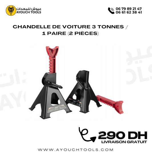 Chandelle de voiture 3 Tonnes / 1 Paire (2 Pièces)